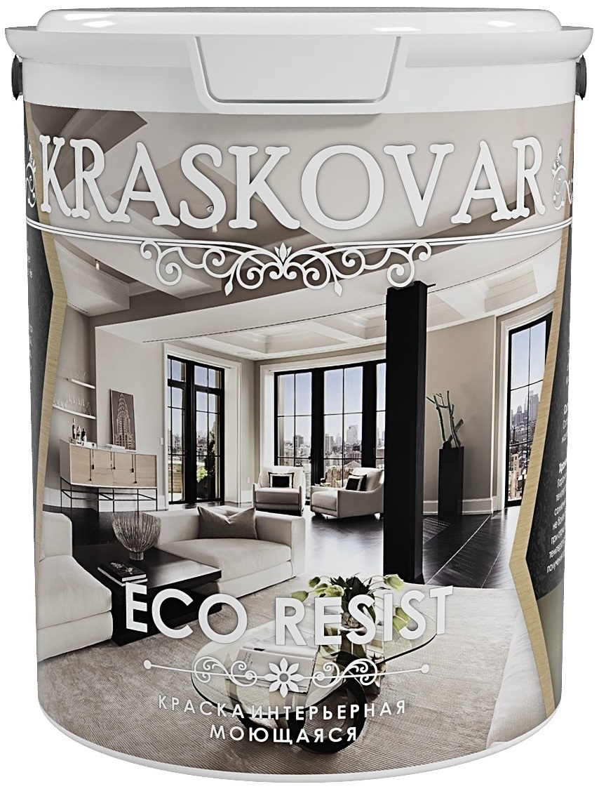 картинка Краска интерьерная Kraskovar ECO RESIST влагостойкая, моющаяся от магазина Kraskovar